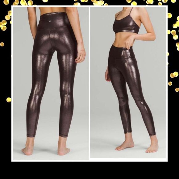 Lululemon Align High-Rise Pant 25" Shine size 12 NWT Foil Print‎ French Press - Picture 1 of 5